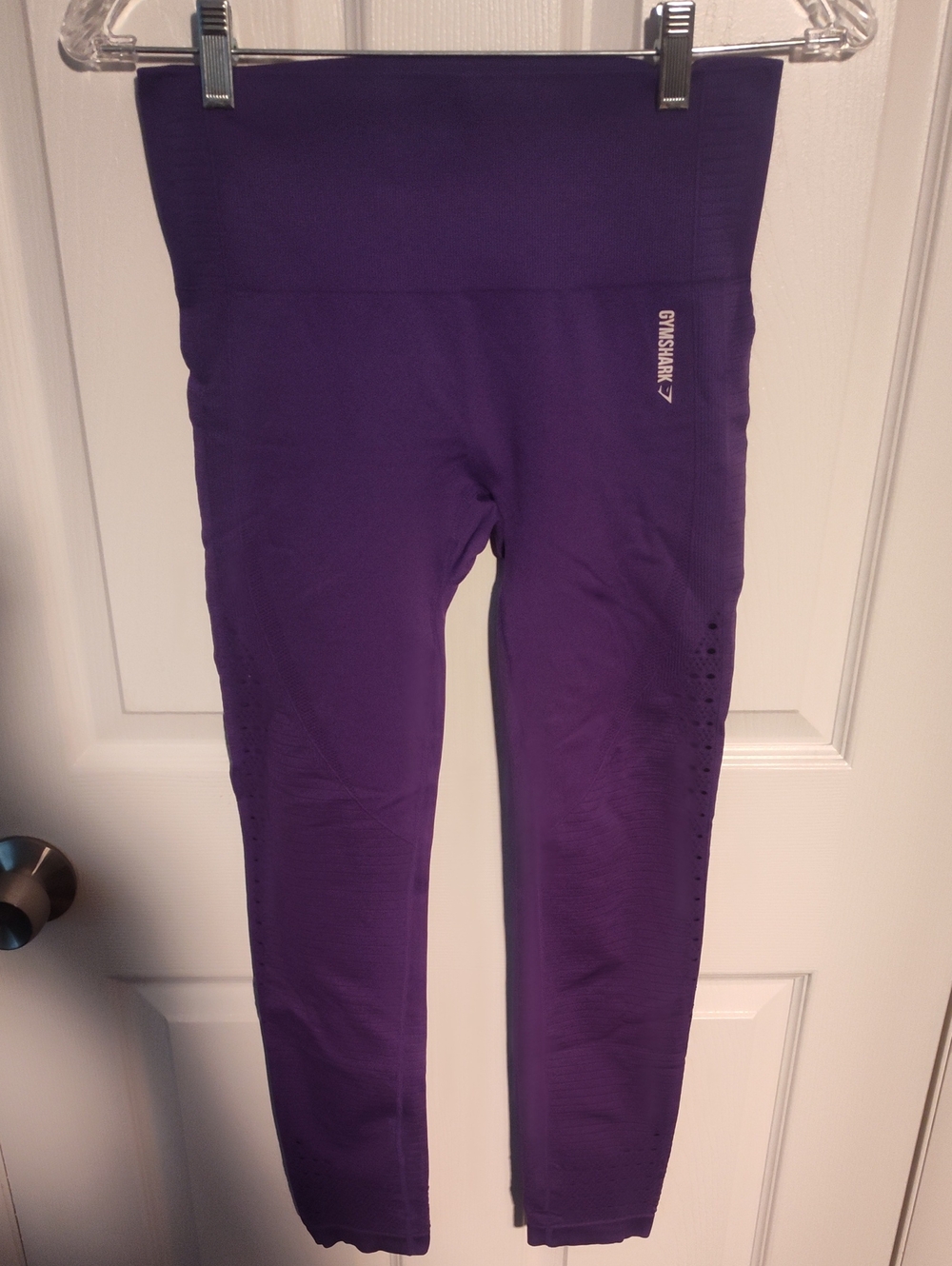 Gymshark Purple High-Waist Leggings with Perforated Side Detail